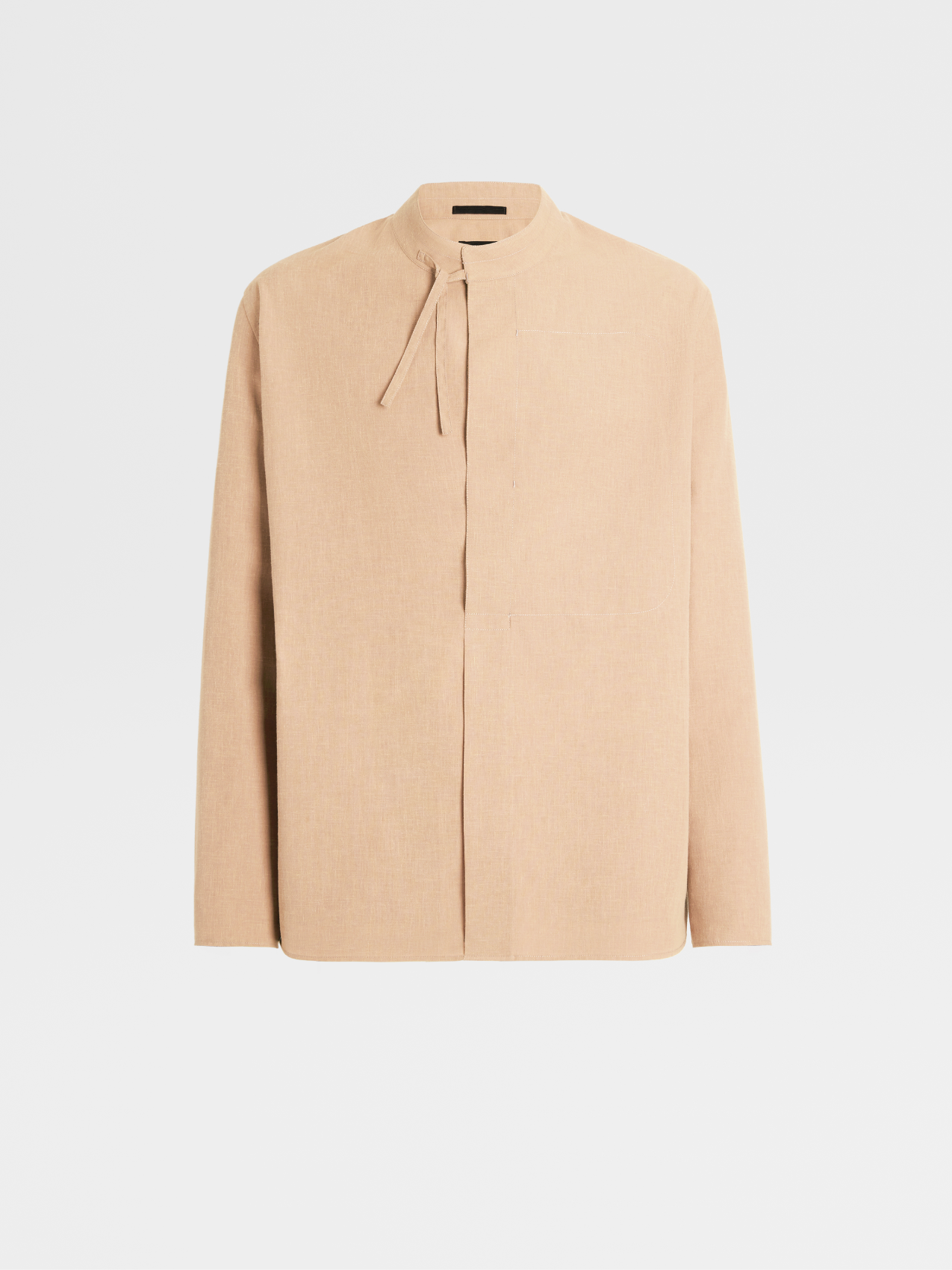 Beige Cotton Blend Fashion Show Overshirt